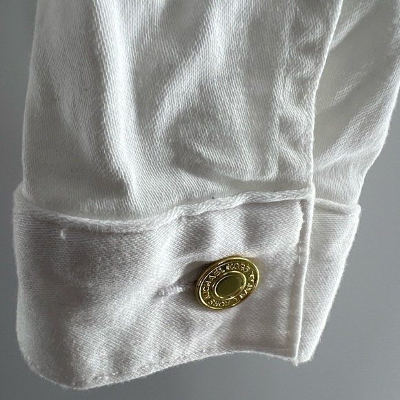 MICHAEL MICHAEL KORS WHITE DENIM SHORT TRUCKER JACKET MEDIUM - Picture 8 of 12
